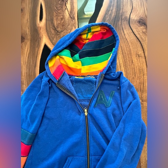 Aviator Nation Signature Rainbow Hoodie Full Zip Up, Size Small - Picture 2 of 4